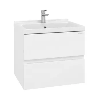 Тумба с раковиной Onika Эвада 60 подвесная, белая (раковина Миранда 60)
