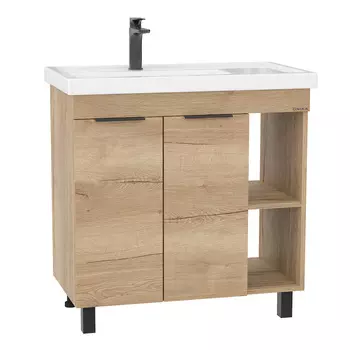 Тумба с раковиной Onika Легран 80 напольная, дуб галифакс