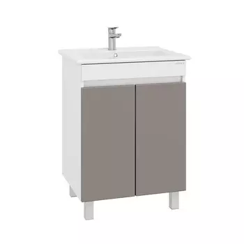 Тумба с раковиной Onika Марви 60 напольная, белый/мокко (раковина Элина 60)