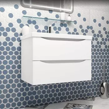 Тумба с раковиной Opadiris Элеганс 80 подвесная, белый матовый