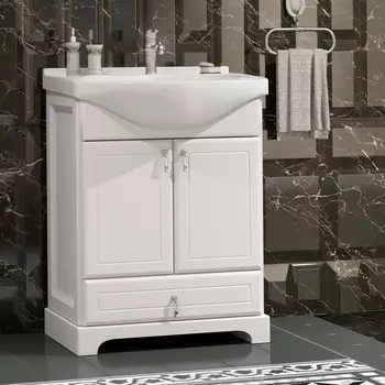 Тумба с раковиной Opadiris Клио 65 напольная, белая матовая