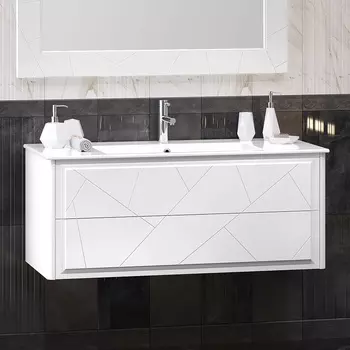 Тумба с раковиной Opadiris Луиджи 120 подвесная, белая матовая