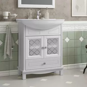 Тумба с раковиной Opadiris Омега 65 белый матовый