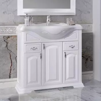 Тумба с раковиной Opadiris Риспекто 85 белый матовый (раковина Америка)