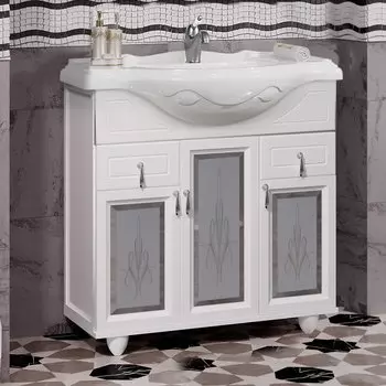 Тумба с раковиной Opadiris Тибет 85 белая матовая