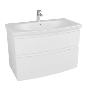 Тумба с раковиной Owl 1975 Gotland 90, 2 ящика, белый лак