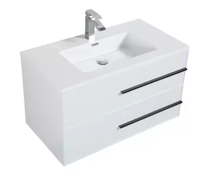 Тумба с раковиной PARLY Spa Bella 100 подвесная, белый глянцевый