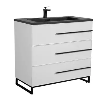 Тумба с раковиной PARLY Spa Bella-T90 напольная, белый глянцевый