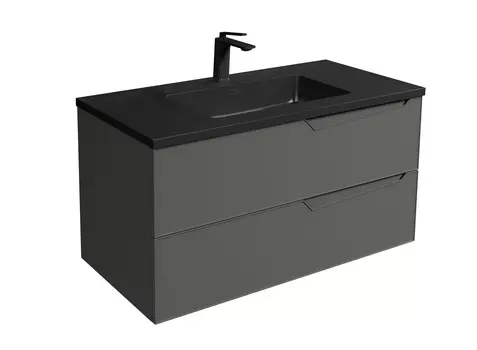 Тумба с раковиной PARLY Spa Rhea 80 подвесная, темно-серый