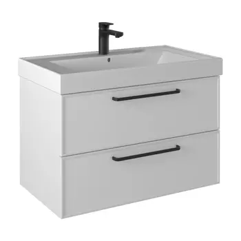 Тумба с раковиной Prato Кватро 100 подвесная, белая матовая