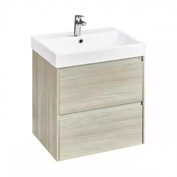 Тумба с раковиной Roca Ona 60 подвесная, 2 ящика, дуб светлый