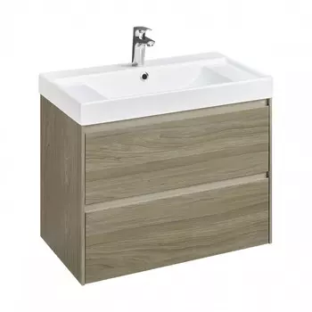 Тумба с раковиной Roca Ona 80 подвесная, 2 ящика, вяз темный