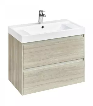 Тумба с раковиной Roca Ona 80 подвесная, 2 ящика, дуб светлый