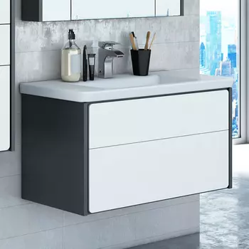 Тумба с раковиной Roca Ronda 70 белый глянец/антрацит