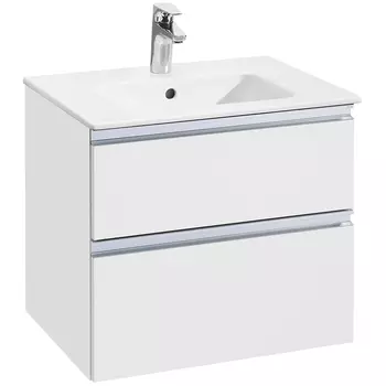 Тумба с раковиной Roca The Gap 60 подвесная, 2 ящика, белый глянец