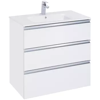 Тумба с раковиной Roca The Gap 80 подвесная, 3 ящика, белый глянец