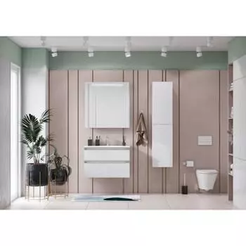 Тумба с раковиной Roca The Gap 80 подвесная, 2 ящика, белый глянец