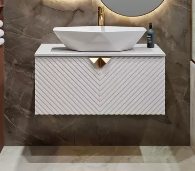 Тумба с раковиной Runo Андорра 85 подвесная, белая