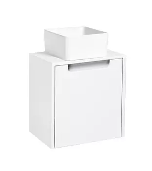 Тумба с раковиной Runo Бари Микра 40 подвесная, белая
