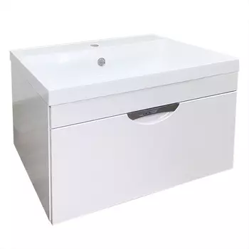 Тумба с раковиной Runo Ибица 70 подвесная, белая