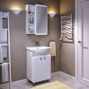 Тумба с раковиной Runo Капри 55 белая