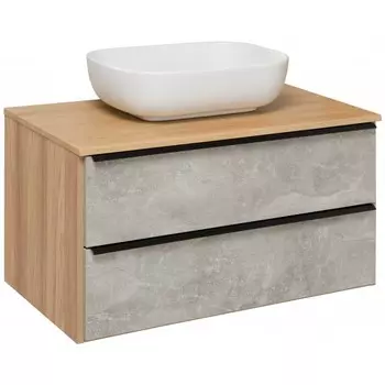 Тумба с раковиной Runo Мальта 85 серый/дуб
