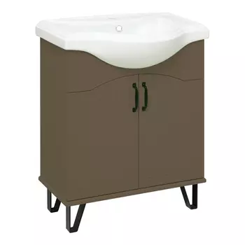 Тумба с раковиной Runo Марсель 65 напольная, бежевая