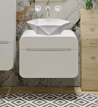 Тумба с раковиной Runo Ницца 60 подвесная, белая