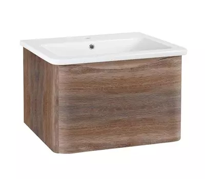 Тумба с раковиной Runo Тоскана 60 подвесная, темное дерево