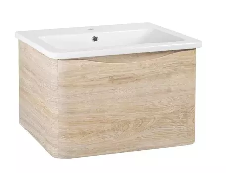 Тумба с раковиной Runo Тоскана 80 подвесная, светлое дерево
