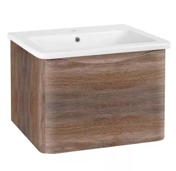 Тумба с раковиной Runo Тоскана 80 подвесная, темное дерево
