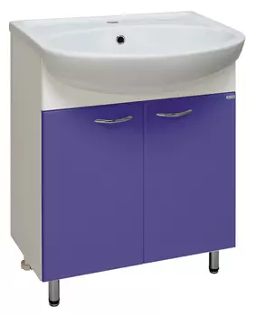 Тумба с раковиной Runo Уют 60 синяя