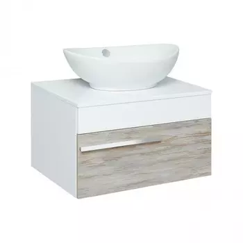 Тумба с раковиной Runo Вудлайн 65 подвесная, скандинавский дуб (Гамма 56)