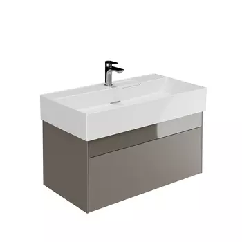 Тумба с раковиной с 1 отверстием Kerama Marazzi Logica 90 подвесная с 2 ящиками песчаный