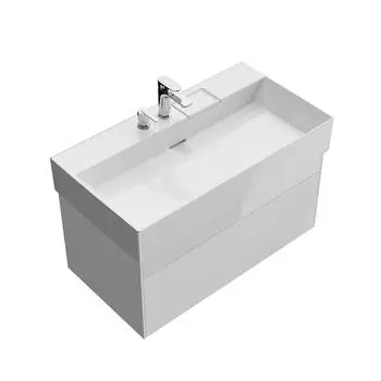 Тумба с раковиной с 2 отверстиями Kerama Marazzi Logica 90 подвесная с 2 ящиками белоснежный