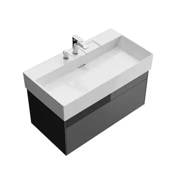 Тумба с раковиной с 2 отверстиями Kerama Marazzi Logica 90 подвесная с 2 ящиками стальной серый