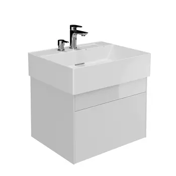 Тумба с раковиной с 2 отверстиями Kerama Marazzi Logica 60 подвесная с 2 ящиками белоснежный