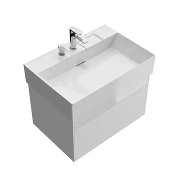 Тумба с раковиной с 2 отверстиями Kerama Marazzi Logica 70 подвесная с 2 ящиками белоснежный