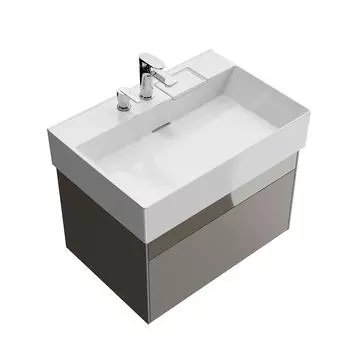 Тумба с раковиной с 2 отверстиями Kerama Marazzi Logica 70 подвесная с 2 ящиками песчаный