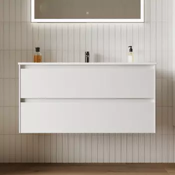 Тумба с раковиной Sancos Cento 100 подвесная, белый глянец