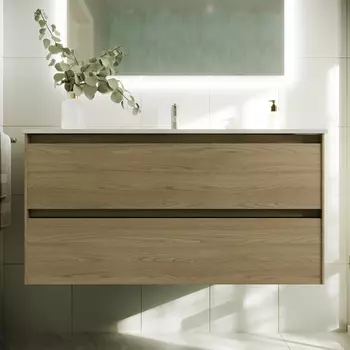 Тумба с раковиной Sancos Cento 100 подвесная, карпатская ель