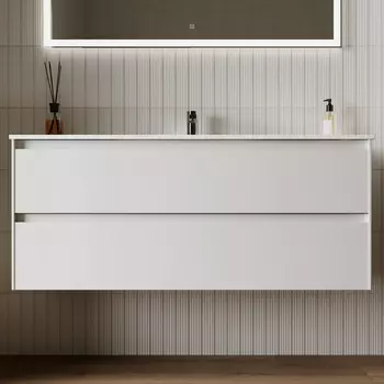 Тумба с раковиной Sancos Cento 120-1 подвесная, белый глянец