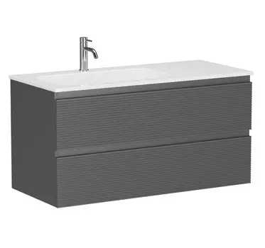 Тумба с раковиной Sancos Folk 100 L подвесная, Grey soft