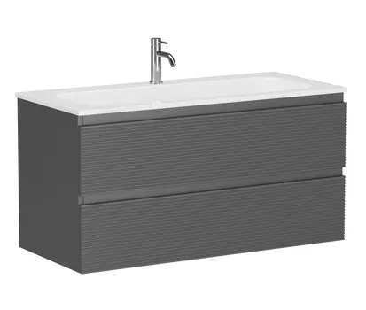 Тумба с раковиной Sancos Folk 100 подвесная, Grey soft