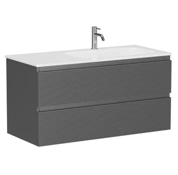 Тумба с раковиной Sancos Folk 100 R подвесная, Grey soft