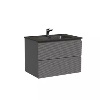 Тумба с раковиной Sancos Folk 70 подвесная, 2 ящика, Grey soft (раковина CN7007MB)