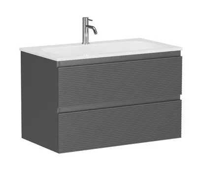 Тумба с раковиной Sancos Folk 80 подвесная, Grey soft