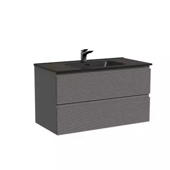Тумба с раковиной Sancos Folk 90 подвесная, 2 ящика, Grey soft (раковина СN7002MB)
