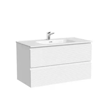 Тумба с раковиной Sancos Folk 90 подвесная, 2 ящика, Bianco (раковина CN7002)