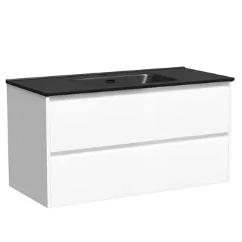 Тумба с раковиной Sancos Libra 100 подвесная, белый глянец (раковина CN7003MB)